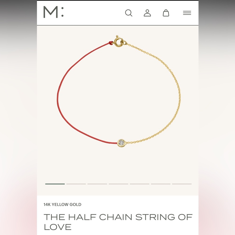 Magal 14k Rose Gold Half Chain String of Love bracelet
